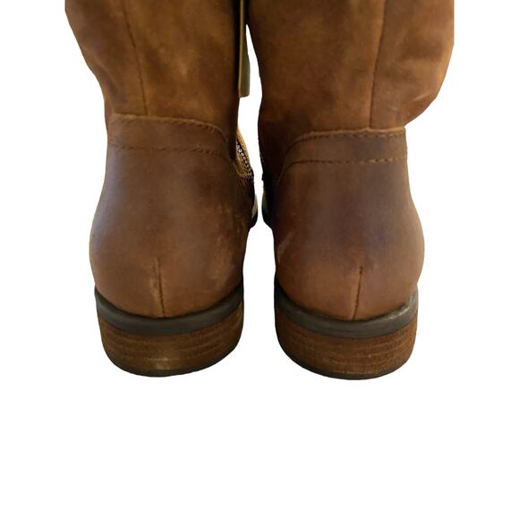 Born Britton Over the Knee Leather Suede Boots Rust Distressed Size 8M - Picture 8 of 11